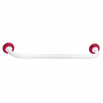 Single towel rail, 590 mm, White & Red Epoxy-coated Steel, tube Ø 25 mm
