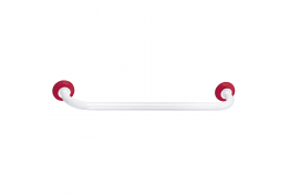 Single towel rail, 590 mm, White & Red Epoxy-coated Steel, tube Ø 25 mm