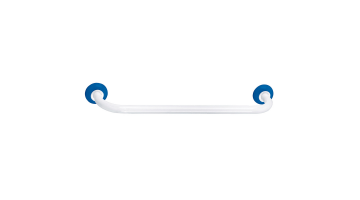 Single towel rail, 590 mm, White & Blue Epoxy-coated Steel, tube Ø 25 mm