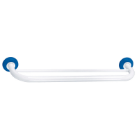 Double towel rail, 590 mm, White & Blue Epoxy-coated Steel, tube Ø 25 mm