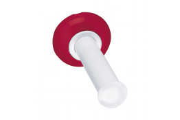 Toilet roll holder, 132 x 66 mm, White & Red Epoxy-coated Steel, tube Ø 25 mm