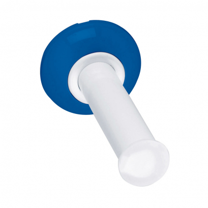 Toilet roll holder, 132 x 66 mm, White & Blue Epoxy-coated Steel, tube Ø 25 mm