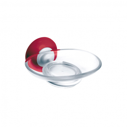 Soap holder, 120 x 150 x 66 mm, White & Red Epoxy-coated Steel