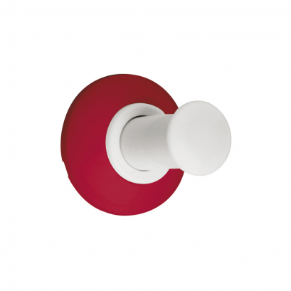 TRIOLO - Porte-peignoir 1 tête, Blanc & Rouge