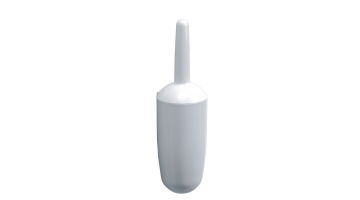 Toilet brush & holder, 105 x 100 x 350 mm, White ABS
