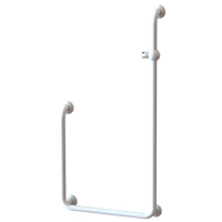 U-shaped shower bar, 648 x 617 x 1248 mm, White Polyalu, tube Ø 33 mm