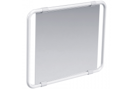 Swiveling mirror, White Epoxy-coated Aluminium