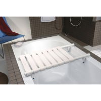 Bath board, 330 x 650 x 230 mm, White Epoxy-coated Aluminium, tube Ø 30 mm
