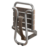 Taupe and chrome grey foldaway shower seat