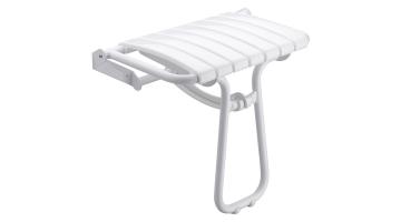 White foldaway shower seat - Large size