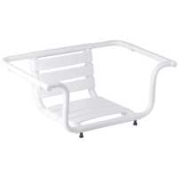 Adjustable bath seat, 420 x 890 x 260 mm, White Epoxy-coated Aluminium, tube Ø 30 mm
