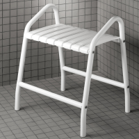 Shower stool with 2 handles, 425 x 554 x 650 mm, White epoxy-coated seat and white epoxy-coated base, tube Ø 30 mm