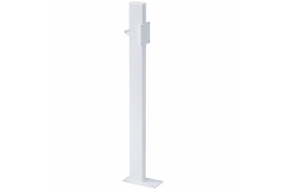 Free standing fixing pole for hinged bar, 200 x 100 x 970 mm, White Epoxy-coated Steel