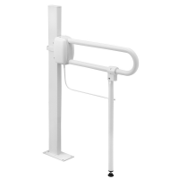 Adjustable support prop for hinged bar, 50 x 655 mm, White Epoxy-coated Aluminium, tube Ø 30 mm