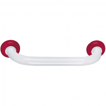 Straight grab bar, 300 mm, White & Red Epoxy-coated Aluminium, tube Ø 30 mm