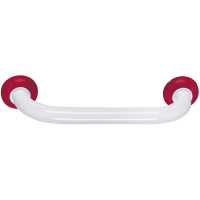 Straight grab bar, 300 mm, White & Red Epoxy-coated Aluminium, tube Ø 30 mm