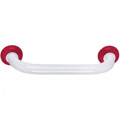 Straight grab bar, 400 mm, White & Red Epoxy-coated Aluminium, tube Ø 30 mm