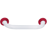 Straight grab bar, 800 mm, White & Red Epoxy-coated Aluminium , tube Ø 30 mm