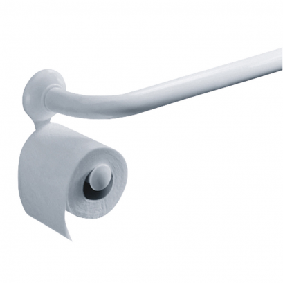 Toilet roll holder, 122 x 116 mm, White Epoxy-coated Aluminium