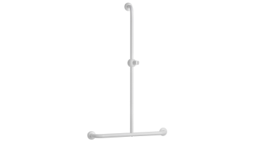 T-shaped shower bar, 600 x 1000 mm, White Epoxy-coated Aluminium , tube Ø 30 mm
