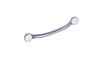 One-piece grab bar, 435 mm, Brushed Stainless steel, tube Ø 25 mm