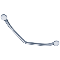 135° angled one-piece grab bar, 330 x 330 mm, Brushed Stainless steel, tube Ø 25 mm