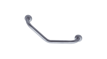 135° angled grab bar, 265 x 265 mm, Brushed Stainless steel, tube Ø 30 mm