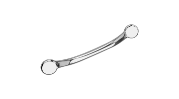 One-piece grab bar, 435 mm, Bright polished Stainless steel, tube Ø 25 mm