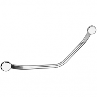 135° angled one-piece grab bar, 330 x 330 mm, Bright polished Stainless steel, tube Ø 25 mm