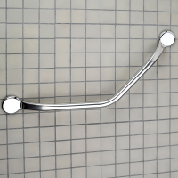 135° angled one-piece grab bar, 330 x 330 mm, Bright polished Stainless steel, tube Ø 25 mm