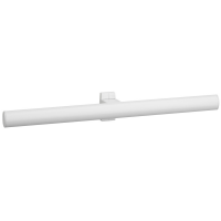 Double towel rail, 538 x 69 x 67,5 mm, White Epoxy-coated Aluminium , tube 38 x 25 mm