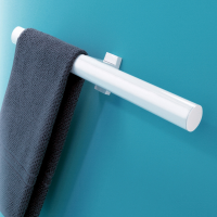 Double towel rail, 538 x 69 x 67,5 mm, White Epoxy-coated Aluminium , tube 38 x 25 mm
