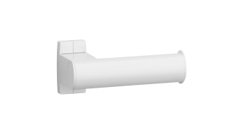 Toilet roll holder, 155 x 69 x 67,5 mm, White Epoxy-coated Aluminium , tube 38 x 25 mm