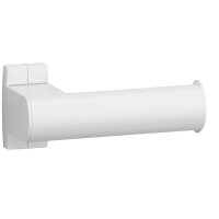 Toilet roll holder, 155 x 69 x 67,5 mm, White Epoxy-coated Aluminium , tube 38 x 25 mm
