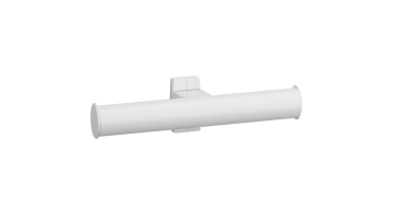 Toilet roll holder, 265 x 69 x 67,5 mm, White Epoxy-coated Aluminium , tube 38 x 25 mm