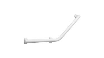 ARSIS 135° angled grab bar, 400 x 400 mm, White Epoxy-coated Aluminium, 3 fixing points