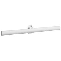 Double towel rail, 538 x 69 x 67,5 mm, White epoxy-coated Aluminium, mat chrome-plated flanges, tube 38 x 25 mm