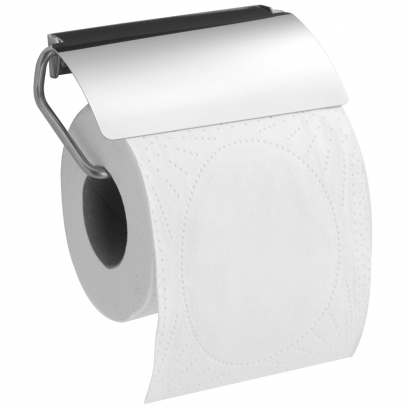 Toilet roll holder, 133 x 76 mm, Bright polished Stainless steel, tube Ø 5 mm