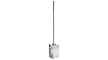 Toilet brush & holder, 735 x 100 x 100 mm, Bright polished Stainless steel