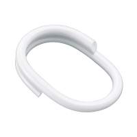 Shower curtain rings, 52 x 36 mm, White Reinforced plastic, tube Ø 4,87 mm