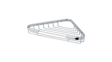 Angled soap basket, 242 x 148 x 32 mm, Chrome and nickel-plated Brass