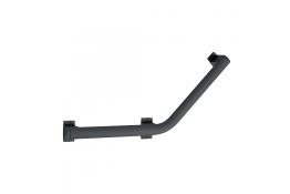 ARSIS® 135° angled grab bar, 400 x 400 mm, White Epoxy-coated Aluminium, tube 38 x 25 mm
