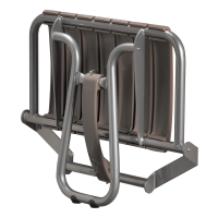 Fold-away shower seat, 360 x 580 x 450 mm, Taupe polypropylene seat and grey epoxy-coated base, tube Ø 25 mm, height: 450 mm