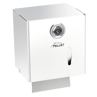 Combi toilet paper dispenser, 136 x 130 x 110 mm, White Epoxy-coated Steel