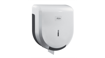 Mini jumbo toilet roll dispenser, 275 x 245 x 120 mm, White & Grey ABS