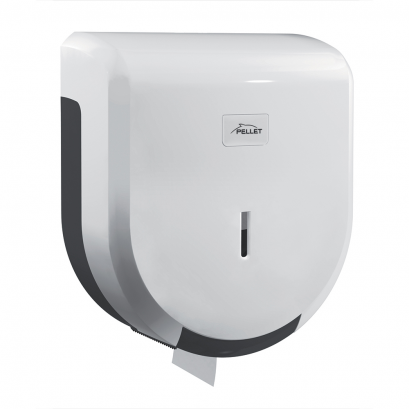Mini jumbo toilet roll dispenser, 275 x 245 x 120 mm, White & Grey ABS