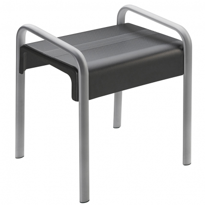 ARSIS shower stool, 461 x 526 x 580 mm, Anthracite grey ABS seat and chrome-plated base, tube 38 x 25 mm