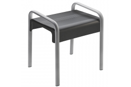 ARSIS shower stool, 461 x 526 x 580 mm, Anthracite grey ABS seat and chrome-plated base, tube 38 x 25 mm