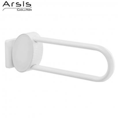 Opklapbare steungreep Arsis, 600 x 109 x 182 mm, Wit Epoxy Aluminium tube 38 x 25 mm