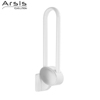 ARSIS hinged bar, 600 mm, White Epoxy-coated Aluminium, tube 38 x 25 mm